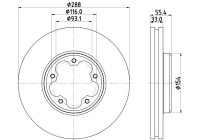 BROMSSKIVA 8DD 8DD 355 133-161 Hella