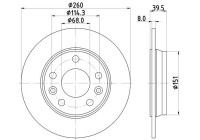 BROMSSKIVA 8DD 8DD 355 133-761 Hella