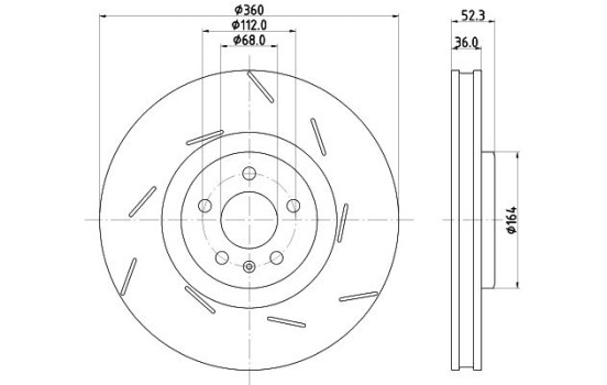 BROMSSKIVA 8DD 8DD 355 134-671 Hella