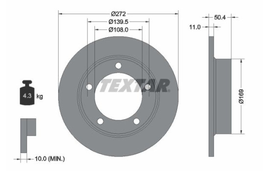 Bromsskiva 92019900 Textar