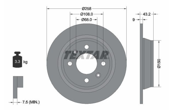 Bromsskiva 92048500 Textar