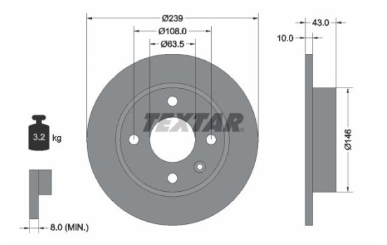 Bromsskiva 92050900 Textar