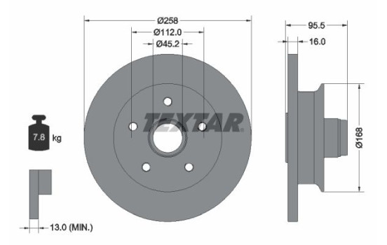 Bromsskiva 92053000 Textar
