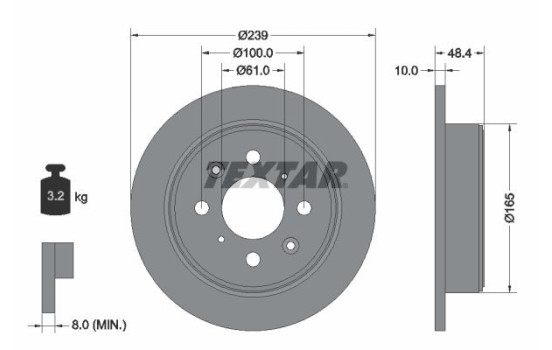 Bromsskiva 92060800 Textar