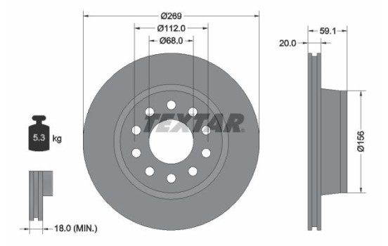 Bromsskiva 92068400 Textar