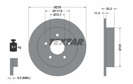 Bromsskiva 92099800 Textar