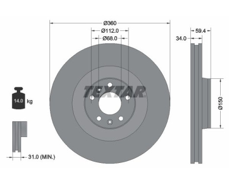 Bromsskiva 92122205 Textar