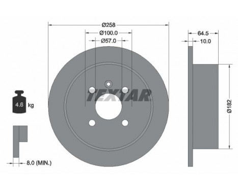 Bromsskiva 92129000 Textar