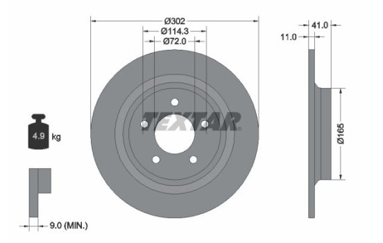Bromsskiva 92148200 Textar