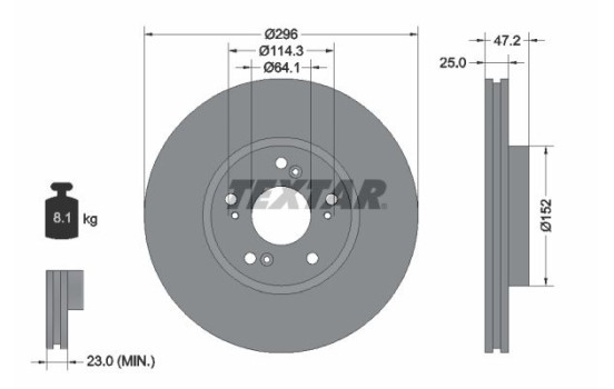 Bromsskiva 92195000 Textar