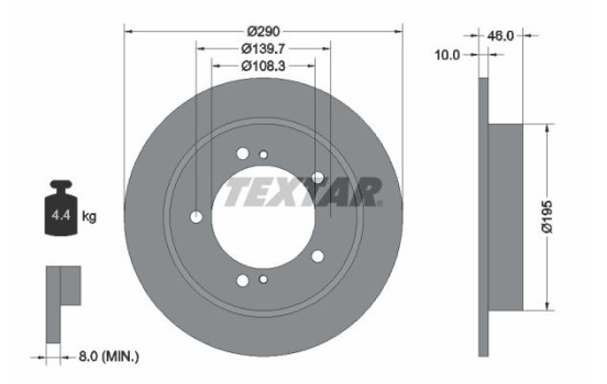 Bromsskiva 92237300 Textar