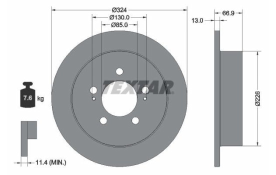 Bromsskiva 92347403 Textar