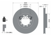 Bromsskiva 93117400 Textar