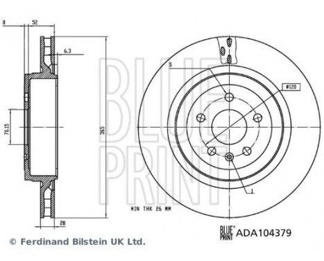 Bromsskiva ADA104379 Blue Print, bild 2