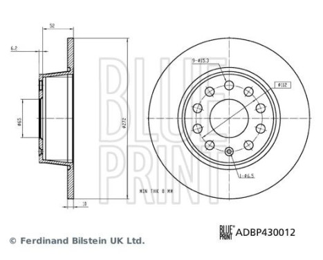 Bromsskiva ADBP430012 Blue Print, bild 5