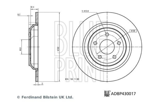 Bromsskiva ADBP430017 Blue Print, bild 3