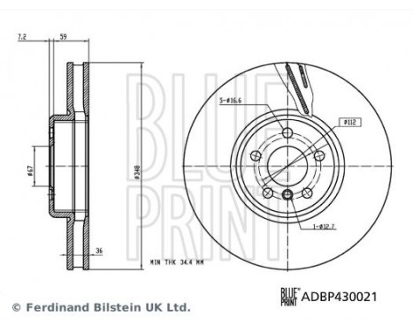 Bromsskiva ADBP430021 Blue Print