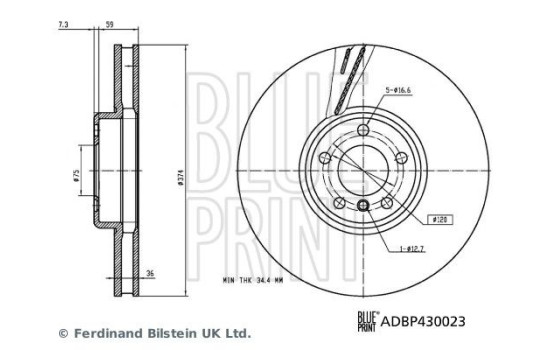 Bromsskiva ADBP430023 Blue Print, bild 3