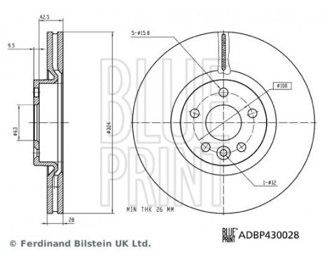 Bromsskiva ADBP430028 Blue Print