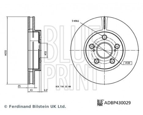 Bromsskiva ADBP430029 Blue Print