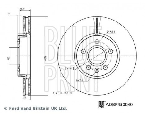 Bromsskiva ADBP430040 Blue Print