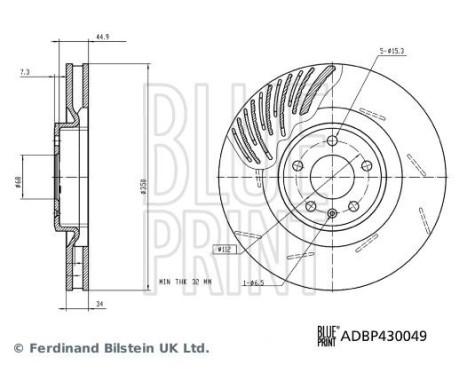 Bromsskiva ADBP430049 Blue Print, bild 3