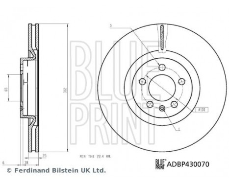 Bromsskiva ADBP430070 Blue Print