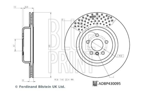 Bromsskiva ADBP430095 Blue Print, bild 3