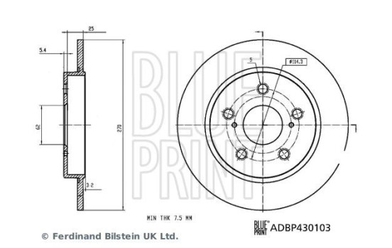 Bromsskiva ADBP430103 Blue Print, bild 3