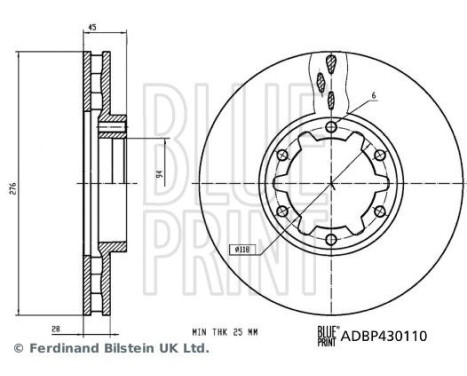 Bromsskiva ADBP430110 Blue Print, bild 3
