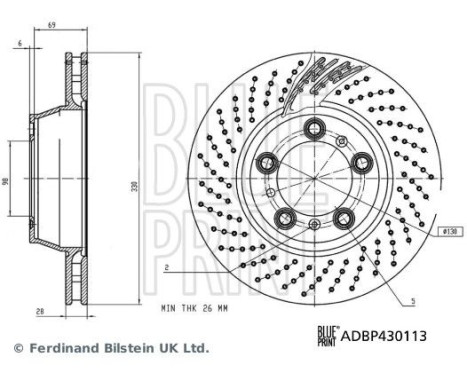 Bromsskiva ADBP430113 Blue Print, bild 3