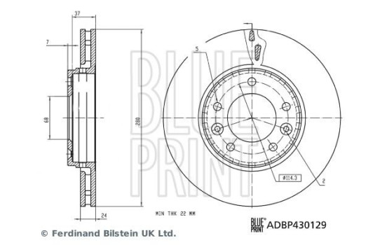 bromsskiva ADBP430129 Blue Print, bild 3
