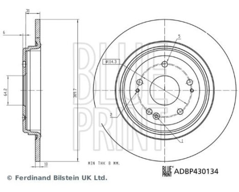 Bromsskiva ADBP430134 Blue Print