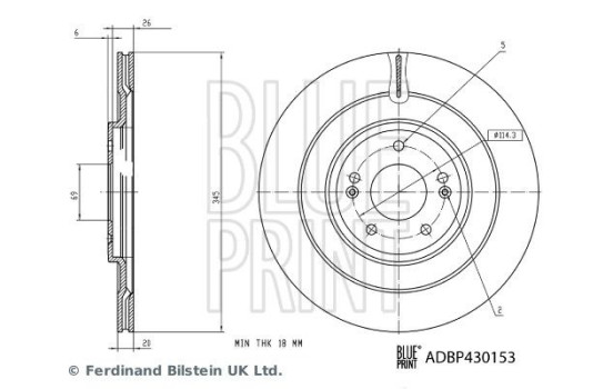 Bromsskiva ADBP430153 Blue Print, bild 3