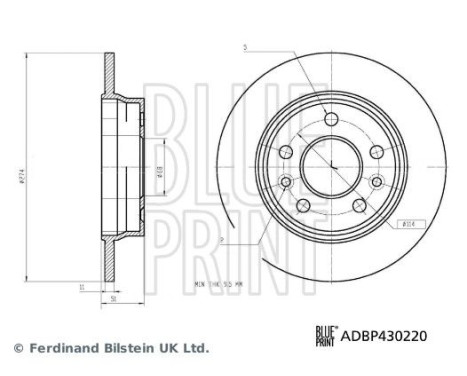 Bromsskiva ADBP430220 Blue Print