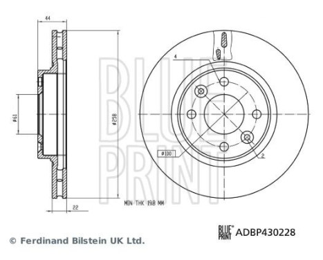 Bromsskiva ADBP430228 Blue Print