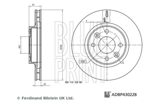Bromsskiva ADBP430228 Blue Print