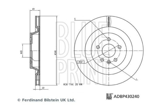 Bromsskiva ADBP430240 Blue Print