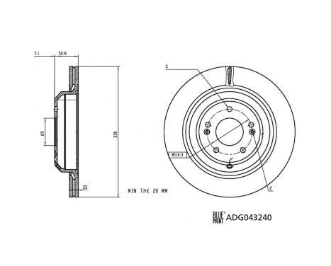 Bromsskiva ADG043240 Blue Print