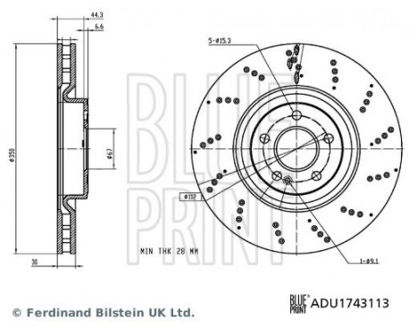Bromsskiva ADU1743113 Blue Print