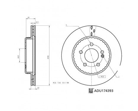 Bromsskiva ADU174393 Blue Print