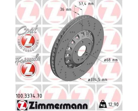 Bromsskiva AUDI FORMULA Z SPORT 100.3374.70 Zimmermann