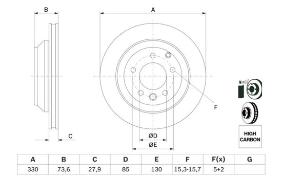Bromsskiva BD1025 Bosch, bild 5