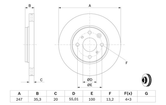 Bromsskiva BD1105 Bosch, bild 6