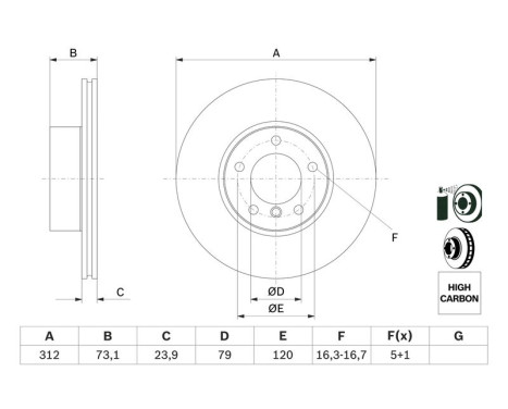 Bromsskiva BD1248 Bosch, bild 5