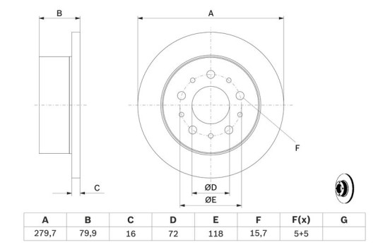 Bromsskiva BD1277 Bosch, bild 5