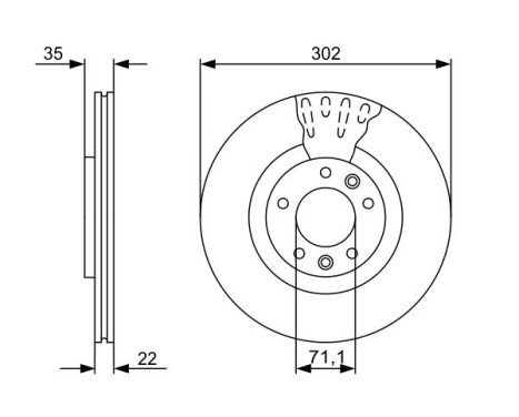 Bromsskiva BD1358 Bosch