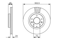Bromsskiva BD1534 Bosch