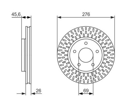 Bromsskiva BD1613 Bosch