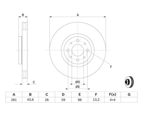 Bromsskiva BD2053 Bosch